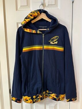 Blac 🍃 Leaf Camo Hoodie Full Zip Up Mens Medium Hip Trendy Cool